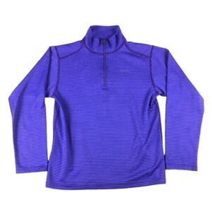 PATAGONIA PURPLE STRIPED M QUARTER ZIP 
PULLOVER